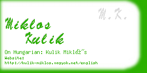miklos kulik business card